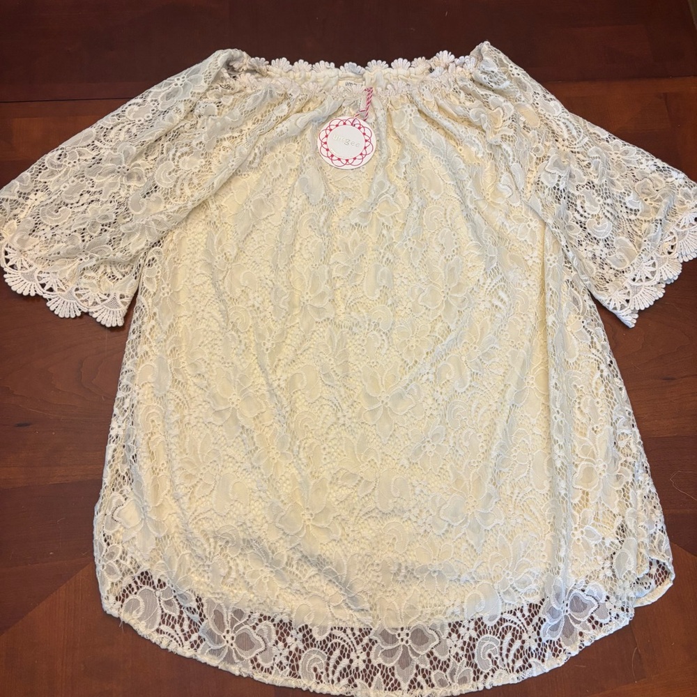 UMGEE Lined Lace Juniors‎ Top Large, NWT